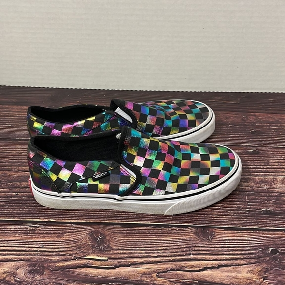 vans asher checkered slip on